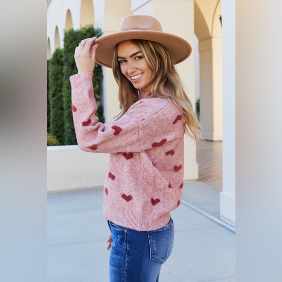 Cozy Love Long Sleeve Heart Sweater - Picture 5 of 7